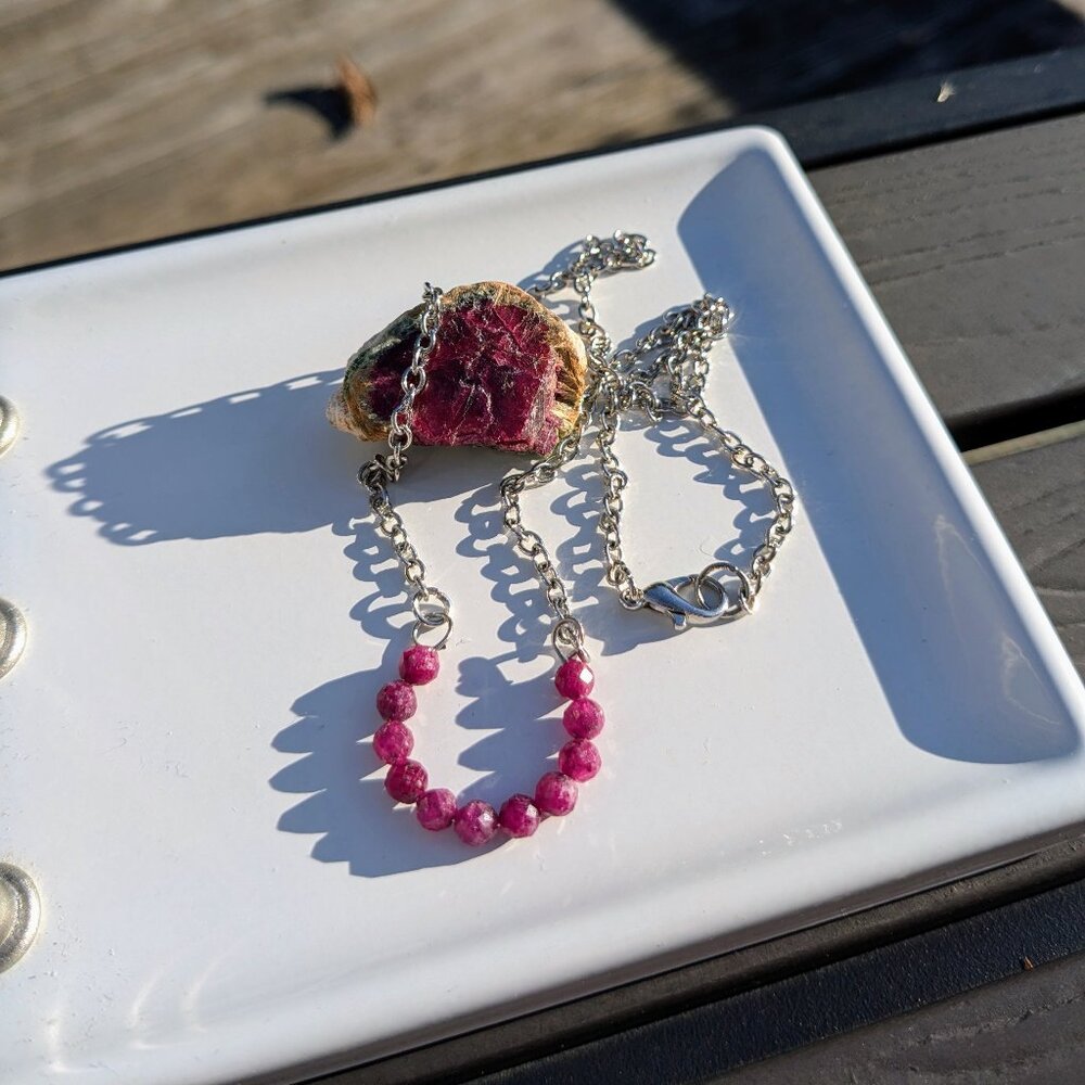 Genuine Red Ruby Gemstone Necklace - image 3